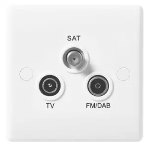 image of BG Nexus 3 Gang White TV Aerial / SAT / FM Socket - 867