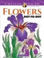 image of creative haven flowers dot to dot coloring book