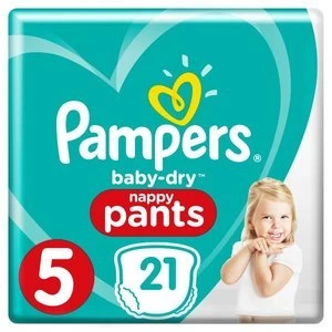 image of Pampers Baby Dry Pants Size 5 Carry Pack 21 Nappies