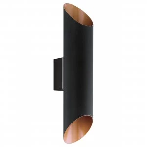 Image of EGLO Agolada Black Copper Outdoor LED Wall Light 2x3.7W Warm White IP44 - 94804