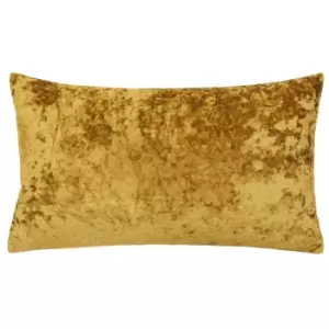 Image of Verona Crushed Velvet Rectangular Cushion Ochre, Ochre / 40 x 60cm / Polyester Filled