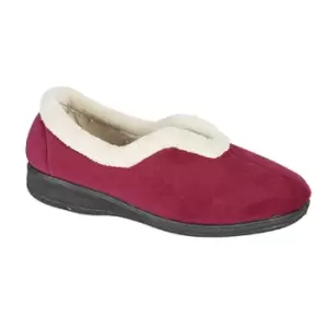 image of Sleepers Womens/Ladies Olivia V Throat Memory Foam Slippers (6 UK) (Wine)