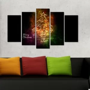 Image of 5PMDFNOEL-10 Multicolor Decorative MDF Painting (5 Pieces)