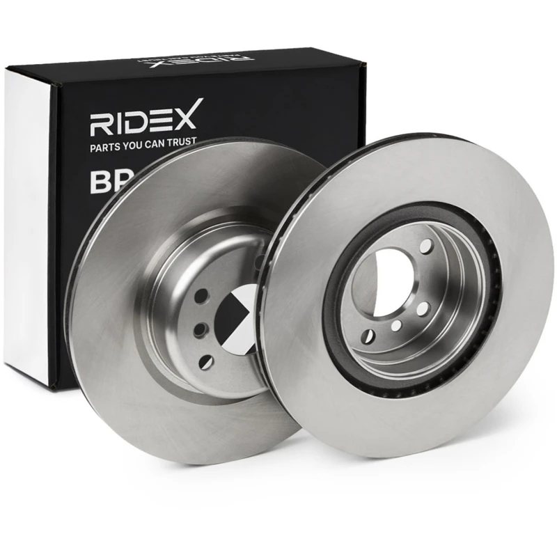 Image of RIDEX 82B1333 Brake disc Rear Axle, Vented, Cast Iron, Uncoated, Untreated, without bolts/screws Cast Iron Brake Disc (82)