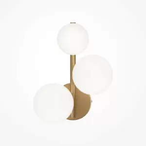 Image of Maytoni Lighting - Maytoni Maytoni Dallas Modern 3 Light Wall Lamp Gold, Matte White Shade, G9