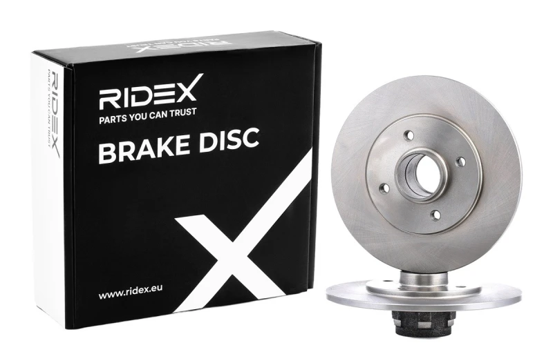 Image of RIDEX 82B0463 Brake disc Rear Axle, solid, Cast Iron, Uncoated, Untreated, without bolts/screws Cast Iron Brake Disc (82)