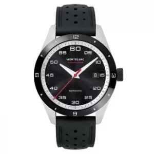 Image of Mont Blanc Timewalker Mens Black Rubber Strap Watch