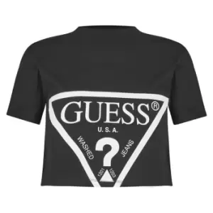 Image of Guess Cropped T-Shirt - Black