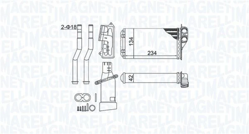 Image of MAGNETI MARELLI Heater matrix MAGNETI MARELLI 350218466000