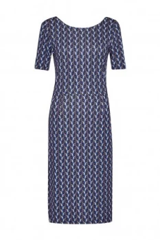 Image of Great Plains Seville Stretch Knee Skimming Dress Blue