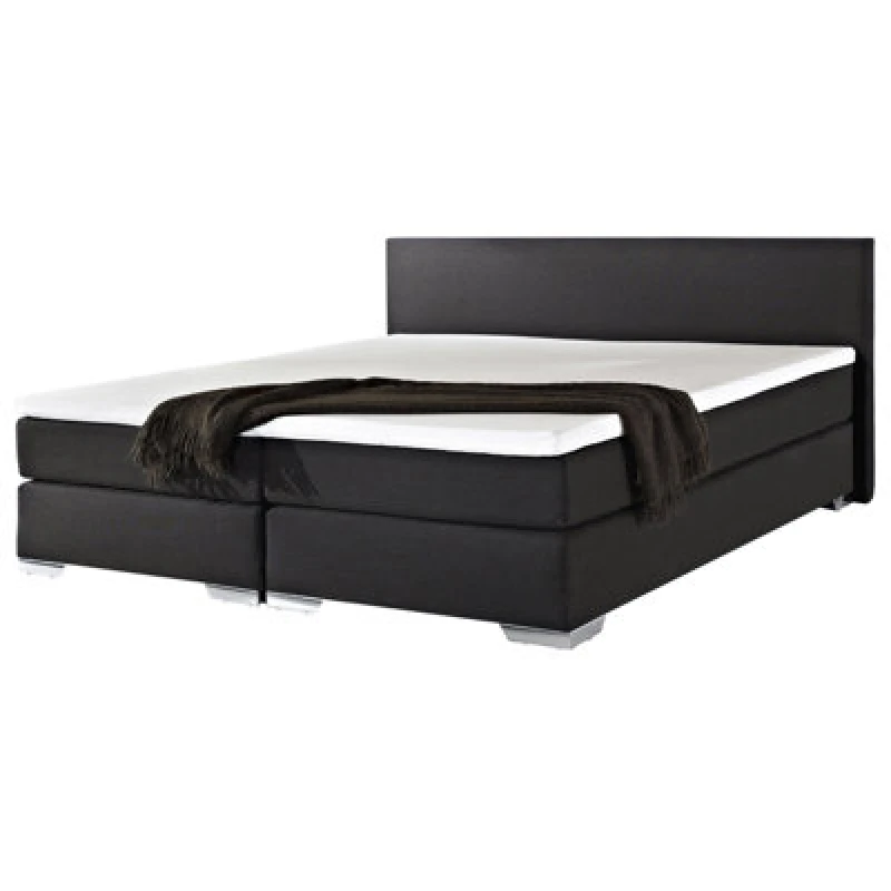 Image of Beliani Divan Bed Fabric President 180 X 200 Cm (Eu Super King) Black