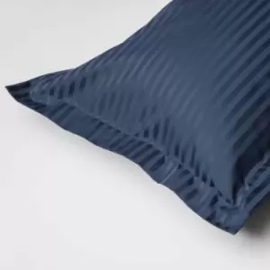 Image of Belledorm 540 Thread Count Satin Stripe Oxford Pillowcase (One Size) (Navy)