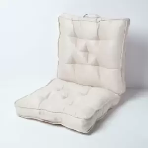 Image of Cream Faux Suede Travel Support Booster Cushion - Natural - Homescapes
