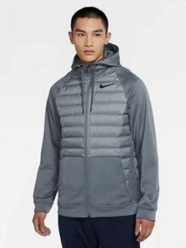 image of Nike Training Therma Full Zip Winterized Hoodie - Grey