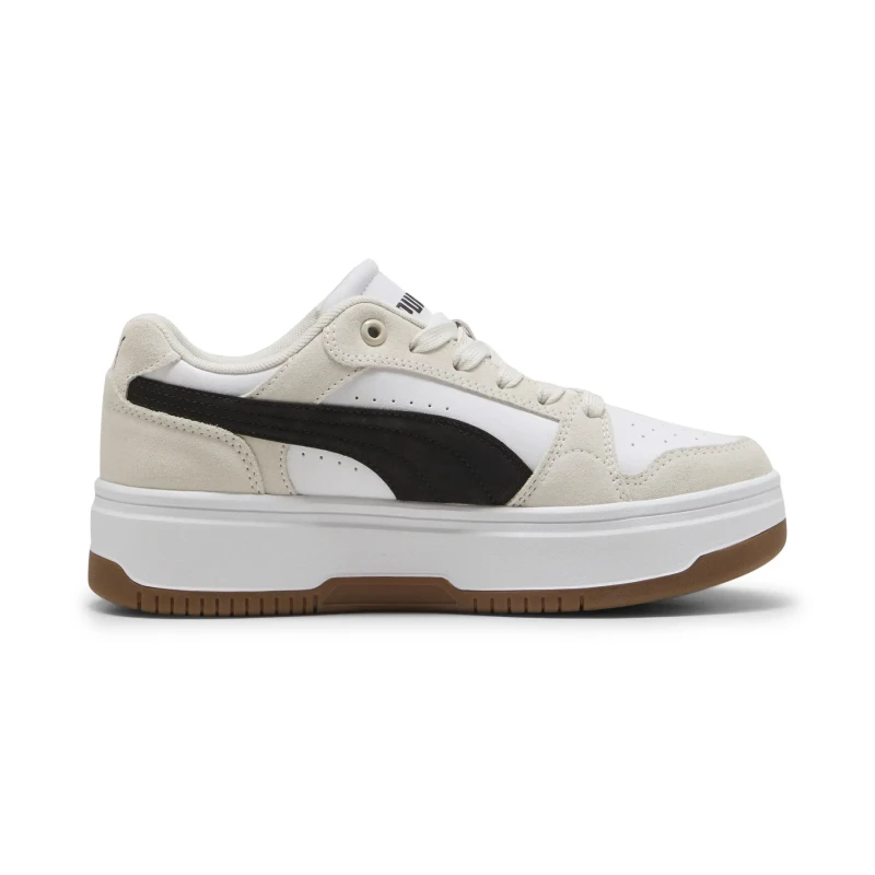 Image of Puma Rebound Low Suede Trainers white/black Women 36 (3.5);42 (8);41 (7);40 (6.5);39 (5.5 to 6);38 (5);37 (4)