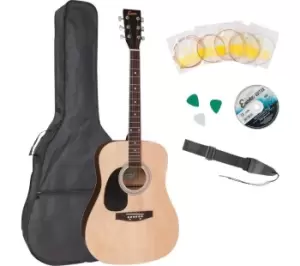 image of ENCORE EWP-100LH Left-Handed Acoustic Guitar Bundle - Natural