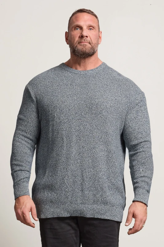 Image of BadRhino Crew Neck Knitted Jumper Blue