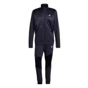 Image of adidas Satin French Terry Tracksuit Mens - Blue