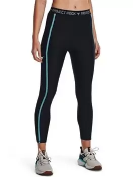 Image of Under Armour Project Rock Ankle Leggings - Black/Multi, Size XS, Women