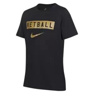 image of Nike England Netball Swoosh Top Junior - Black