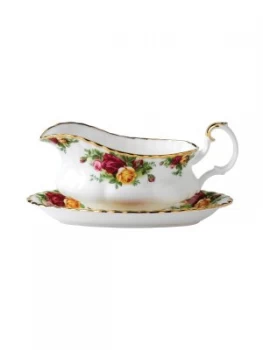 Image of Royal Albert Old country roses sauce boat stand
