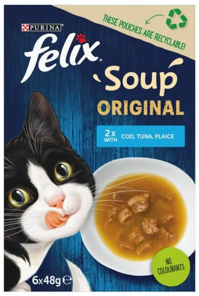 image of Felix Soup Cat Food Fish Selection 6 x 48g