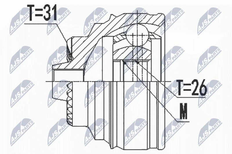 Image of NTY CV joint kit NTY NPZ-BM-022
