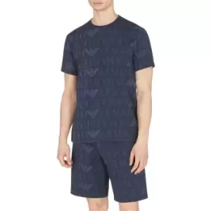 Image of Emporio Armani Mens Knit T-Shirt - Blue