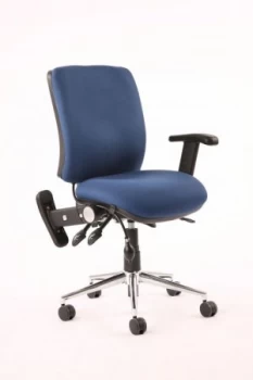 Image of Chiro Medium Back Chair Blue With Adjustable And Folding Arms KC0004