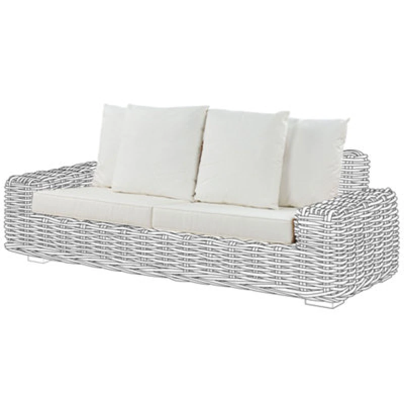 Image of Beliani Outdoor Cushion Cover Set Forli White