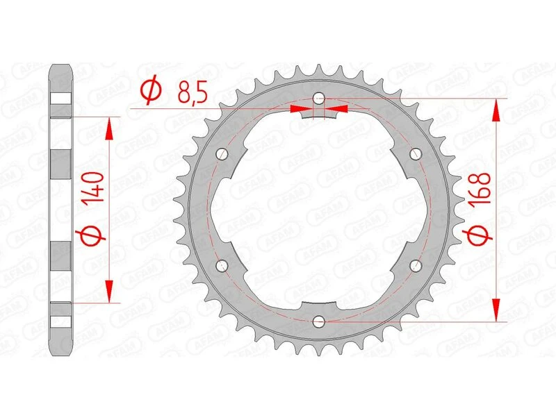 Image of AFAM 92634-42 Chain Sprocket Steel Chain Sprocket (5479)