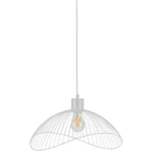 image of Italux Nunez - Modern Hanging Pendant Black Matt 1 Light with White Matt Shade, E27