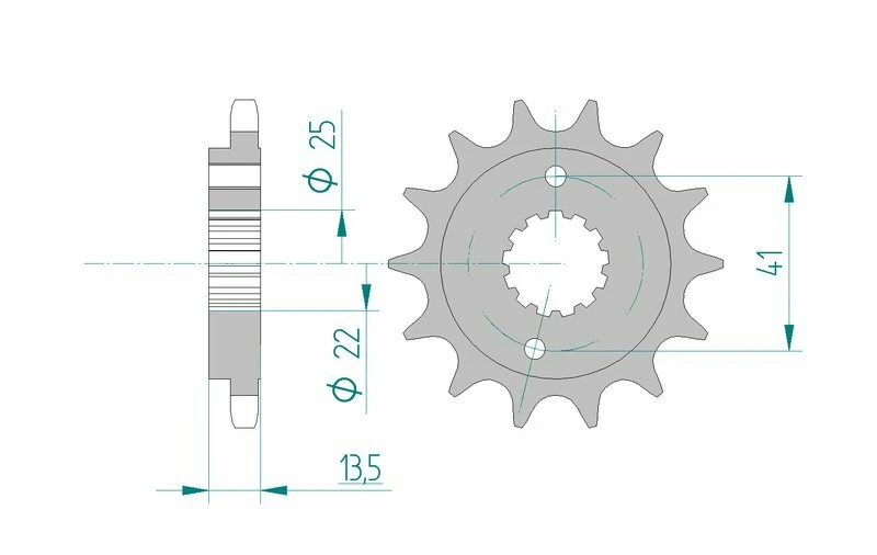 Image of AFAM Steel Standard Front Sprocket 20507 - 525
