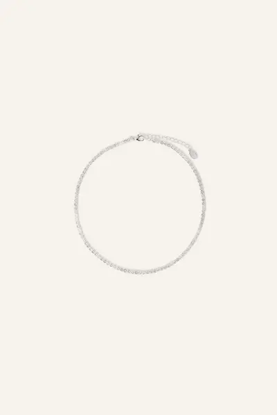 Image of Accessorize Cupchain Crystal Tennis Necklace Silver