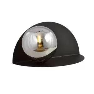 Image of Emibig Form Black Globe Wall Lamp with Graphite Glass Shades, 1x E14