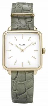 Image of CLUSE La TA tragone Green Alligator Embossed Strap Watch