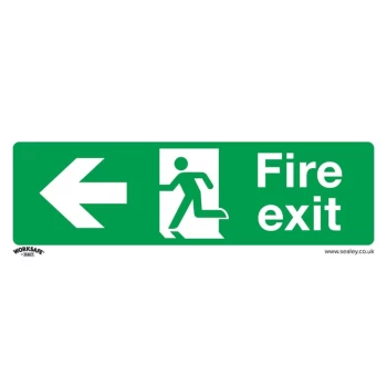 Image of Safety Sign - Fire Exit (Left) - Self-Adhesive Vinyl