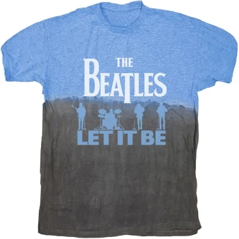 Image of The Beatles - Let It Be Split Unisex Large T-Shirt - Blue