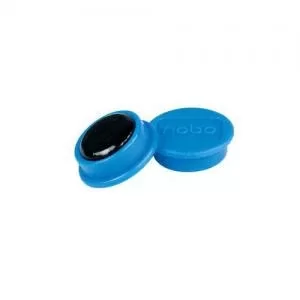 image of Nobo Magnetic Whiteboard Magnets 10 Pack 13mm Coloured Magnets Blue