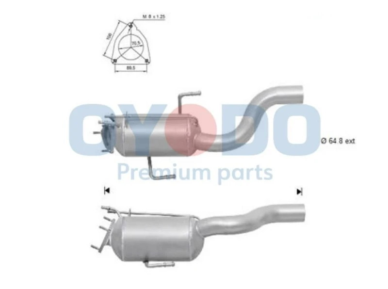 Image of Oyodo 20N0040-OYO Particulate Filter with mounting parts Soot-/ Particle Filter,exhaust system (1256)