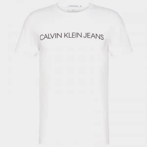 Image of CK Jeans Mens Core Institutional Logo T-Shirt - Bright White - XL
