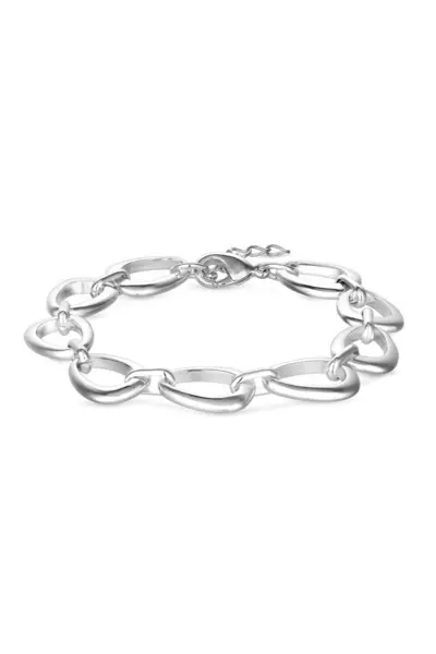 image of Recycled Sterling Silver Plated Open Linked Bracelet - Gift Pouch