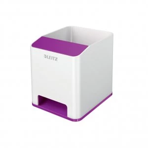 image of Leitz WOW Sound Pen Holder Dual Colour WhitePurple 53631062