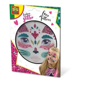 Image of SES CREATIVE Cat Fashion Temporary Glitter Face Tattoos