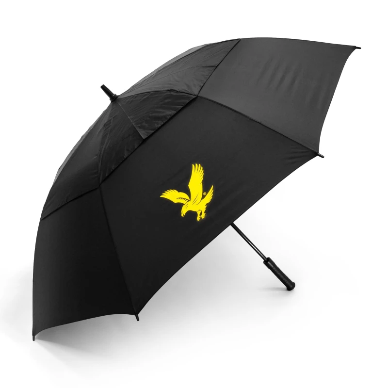 Image of Lyle and Scott Golf Dual Canopy Windproof Umbrella Black unisex One Size