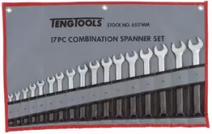 Image of Teng Tools 6517mm 17 Piece Combination Spanner Set 6 - 22mm in Tool Roll