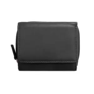 Image of PRIMEHIDE Washed Martina Collection Purse With Popper Fastener - Black