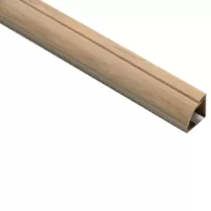 image of D-Line Oak Effect Quarter-Circle Trunking Length,(W)22mm (L)2M (H)22mm