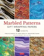 image of marbled patterns gift wrapping papers 12 sheets 18 x 24" 45 x 61cm w