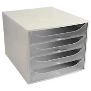 Image of Exacompta Ecobox Drawer Set Office, White/Clear, Pack of 1